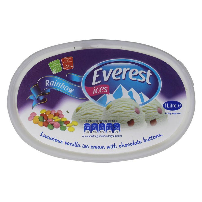 Everest - Frozen Rainbow - (chocolate buttons) -  Flavour Ice Cream - 1ltr - Jalpur Millers Online