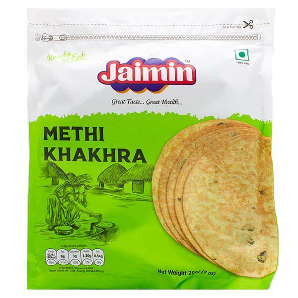 Jaimin Whole Wheat Methi Khakhra (fenugreek flavour wheat snack) 200g - Jalpur Millers Online