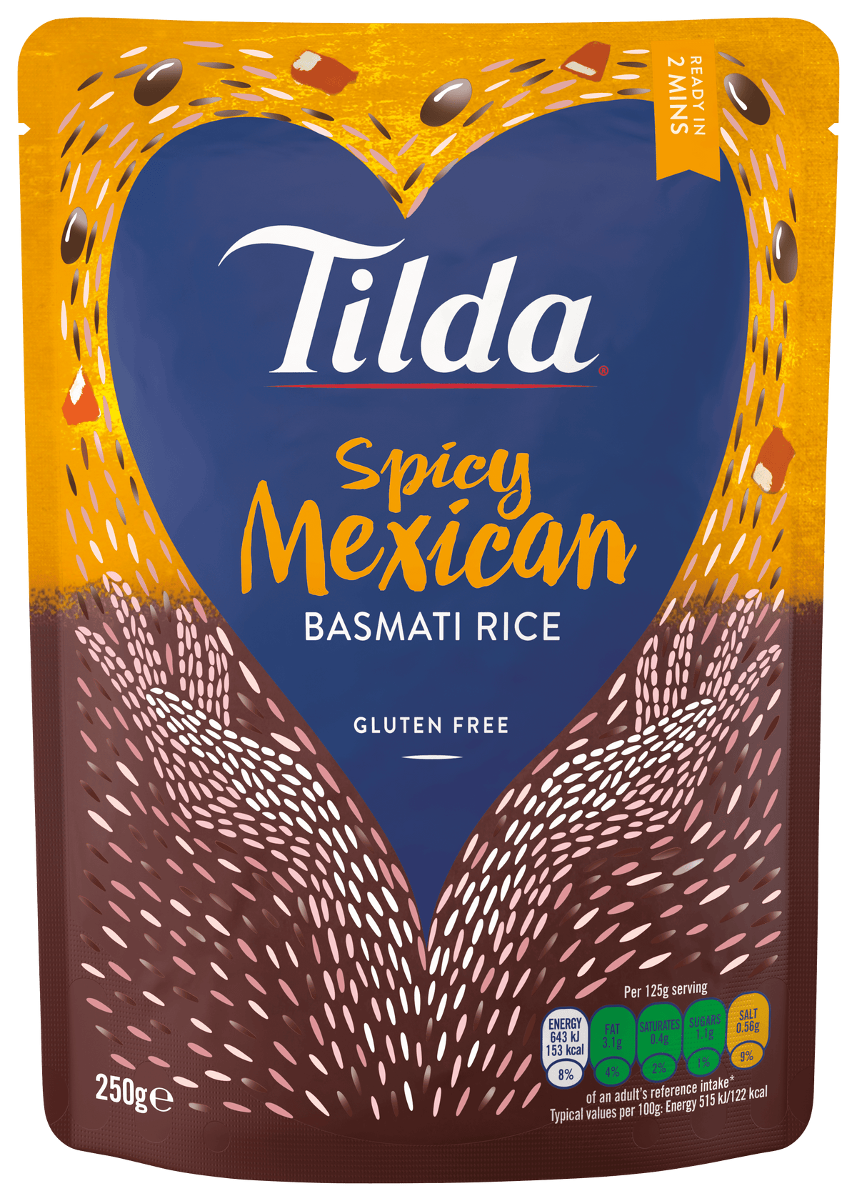 Tilda Steamed Basmati Mexican Chilli & Bean Rice - 250g - Jalpur Millers Online
