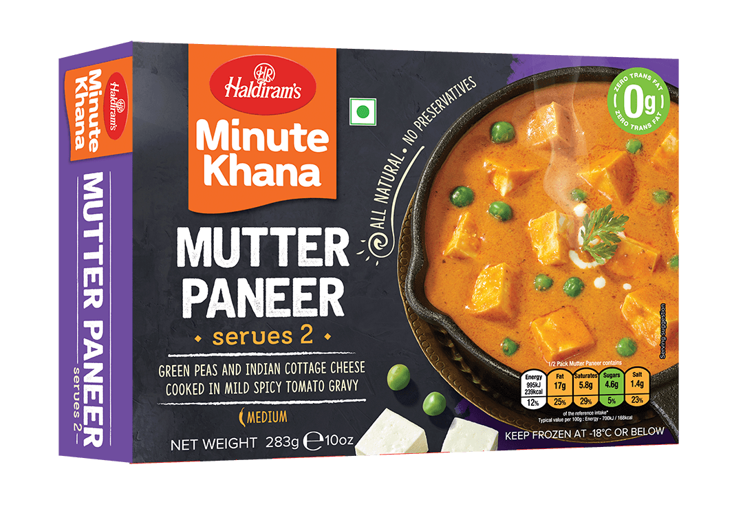 Haldirams - Frozen Mutter Paneer - (serves 2) - 283g - Jalpur Millers Online