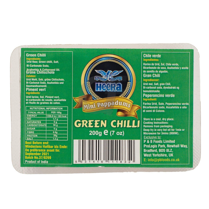 Heera Mini Papad Green Chilli - 200g - Jalpur Millers Online