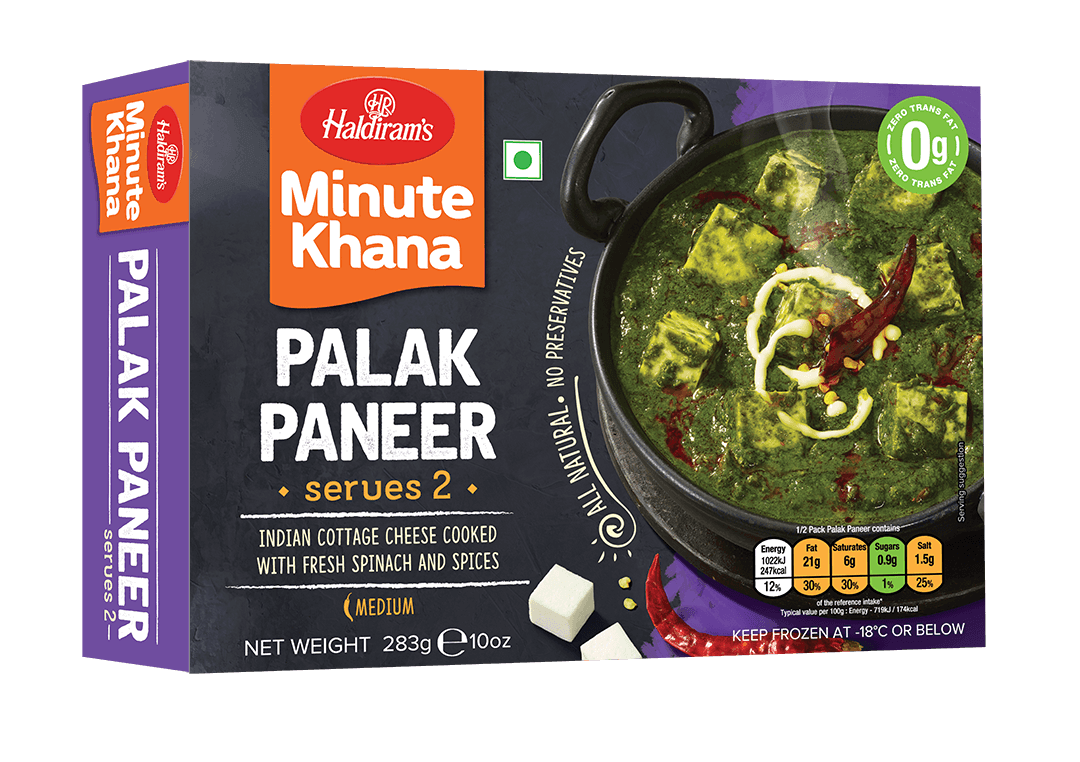 Haldirams - Frozen Palak Paneer - (serves 2) - 283g - Jalpur Millers Online