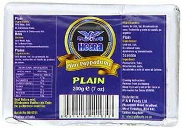 Heera - Mini Pappadums - Plain - 200g - Jalpur Millers Online