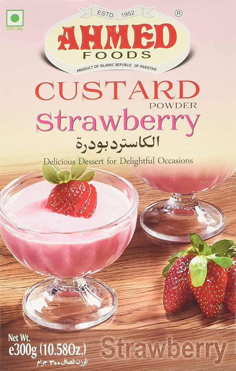 Ahmed Foods Custard Powder (strawberry flavour) - 300g - Jalpur Millers Online