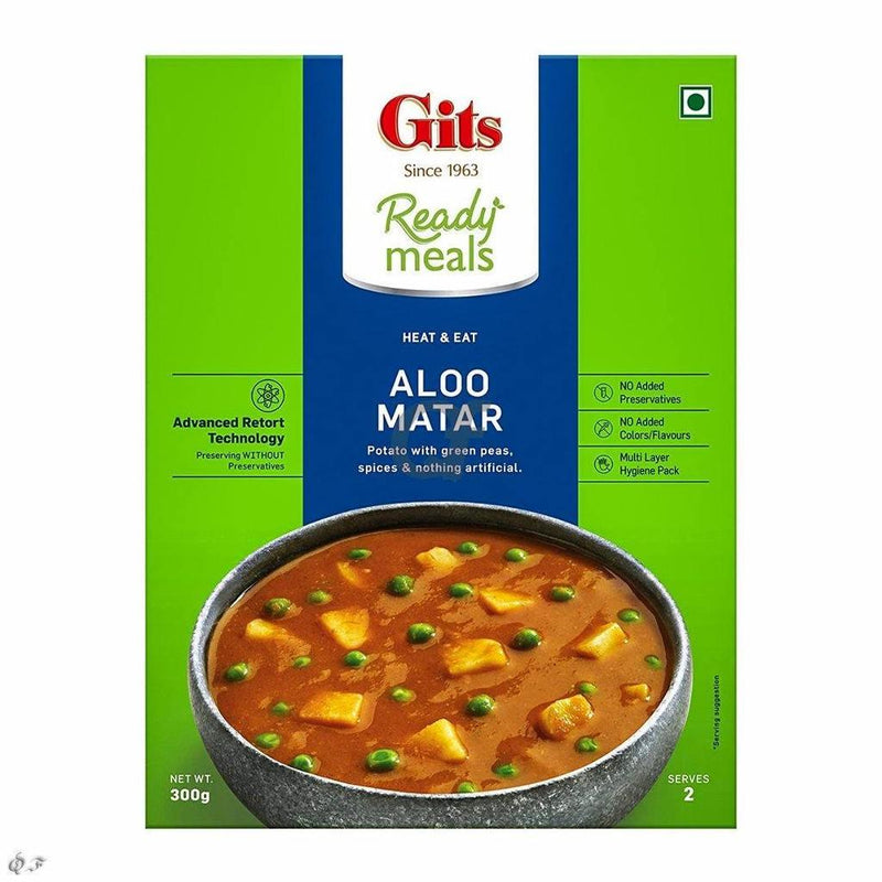 Gits - Aloo Matar - (potatoes with green peas, spices & nothing artificial) - 300g - Jalpur Millers Online