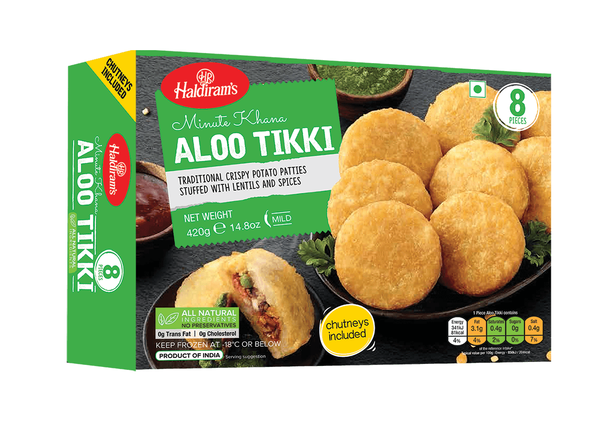 Haldirams - Frozen Aloo Tikki - (8pcs) - 420g - Jalpur Millers Online