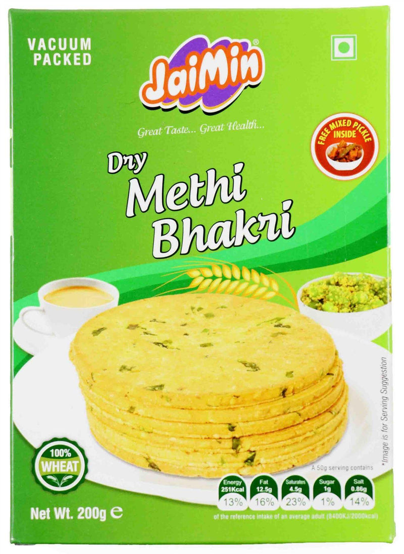 Jaimin - Dry Methi Bhakri - 200g - Jalpur Millers Online