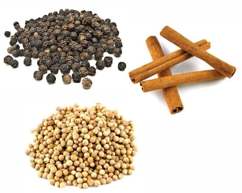 Jalpur Millers Spice Combo Pack - Black Peppercorns 100g - Coriander Seeds 100g - Cinnamon Quills 100g (3 Pack) - Jalpur Millers Online