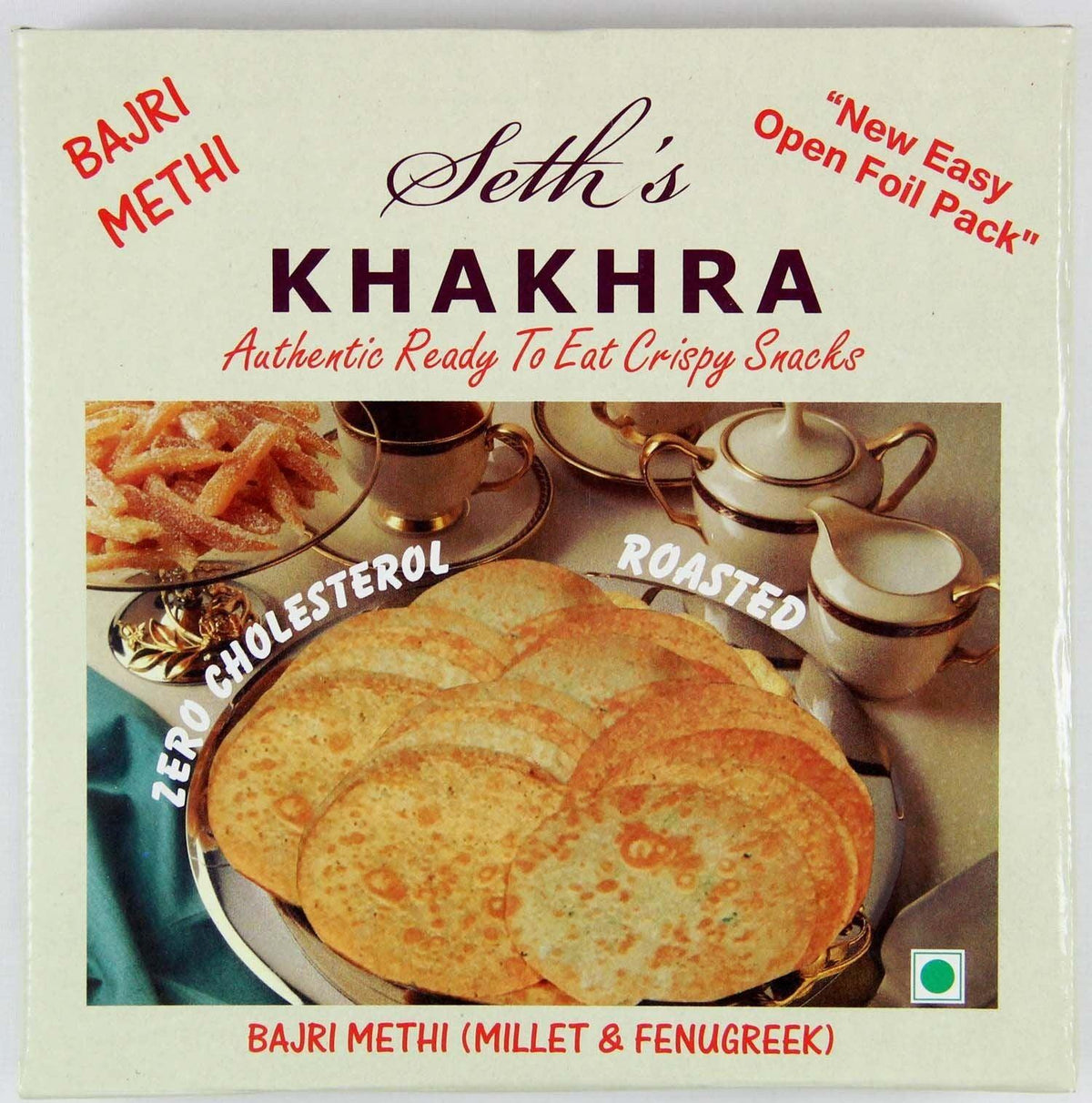 Seth's Bajri Methi Khakhra - (millet & fenugreek flavour wheat snack) - 200g - Jalpur Millers Online