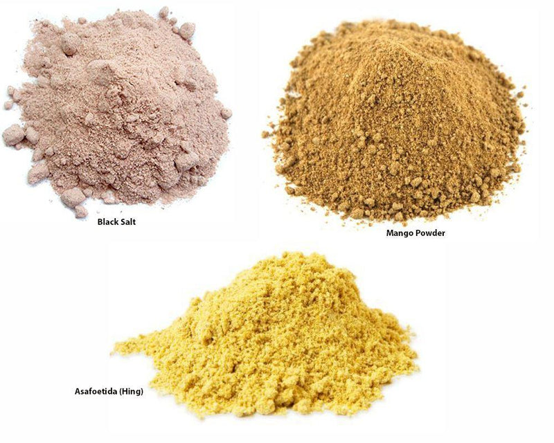 Jalpur Millers Spice Combo Pack - Black Salt 100g - Dry Mango Powder 100g - Asafoetida 50g (3 Pack) - Jalpur Millers Online