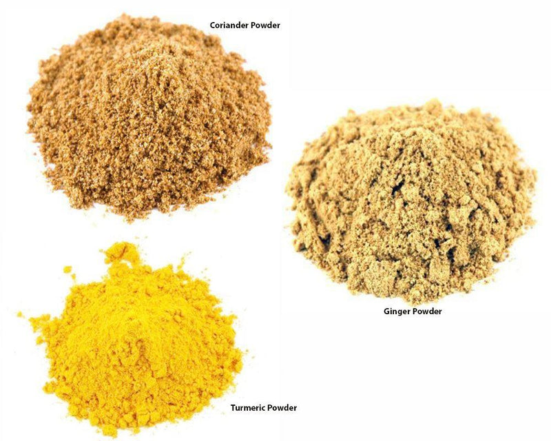 Jalpur Millers Spice Combo Pack - Ginger Powder - 100g - Turmeric Powder 100g - Coriander Powder 100g (3 Pack) - Jalpur Millers Online