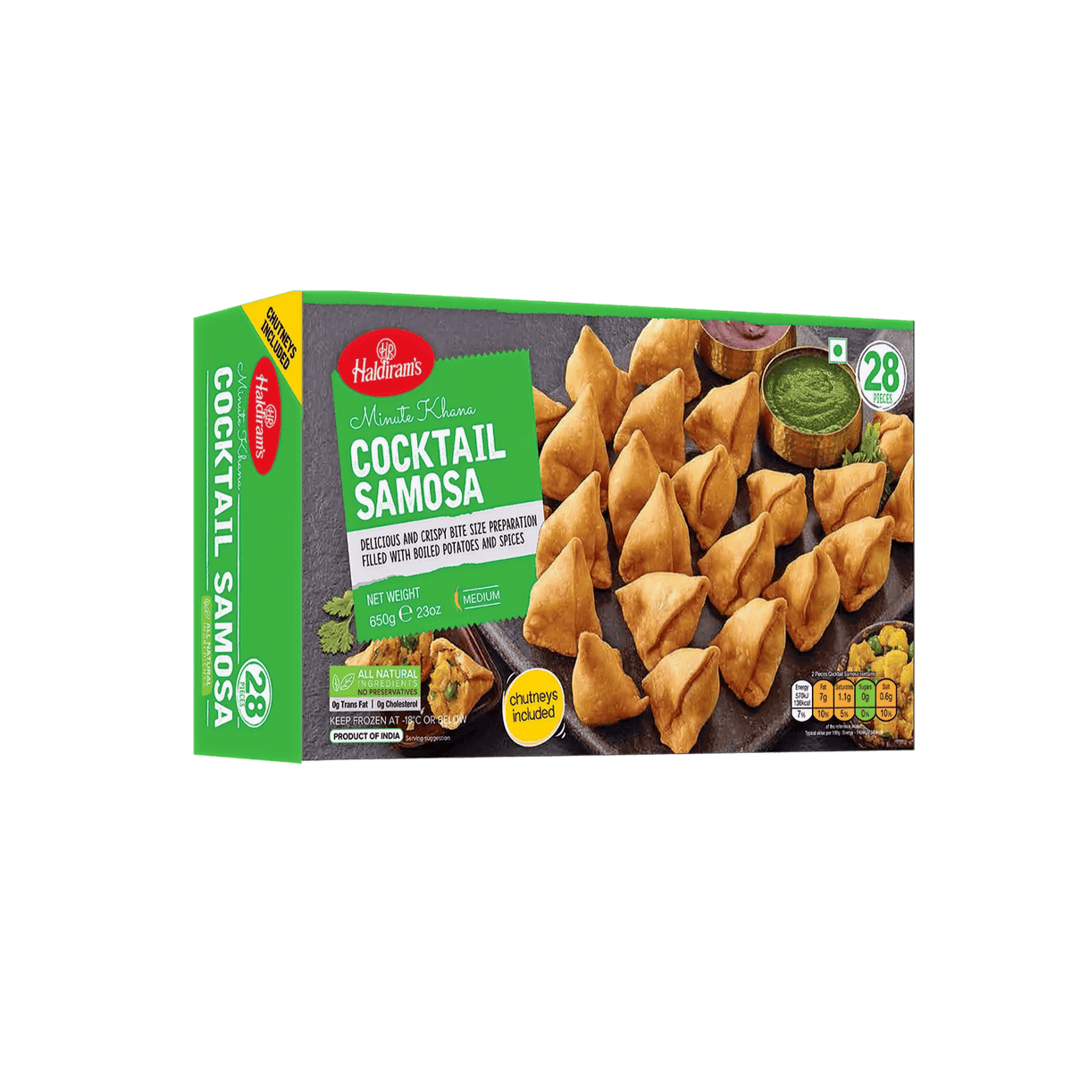 Haldirams - Frozen Cocktail Samosa - (28pcs) - 650g - Jalpur Millers Online