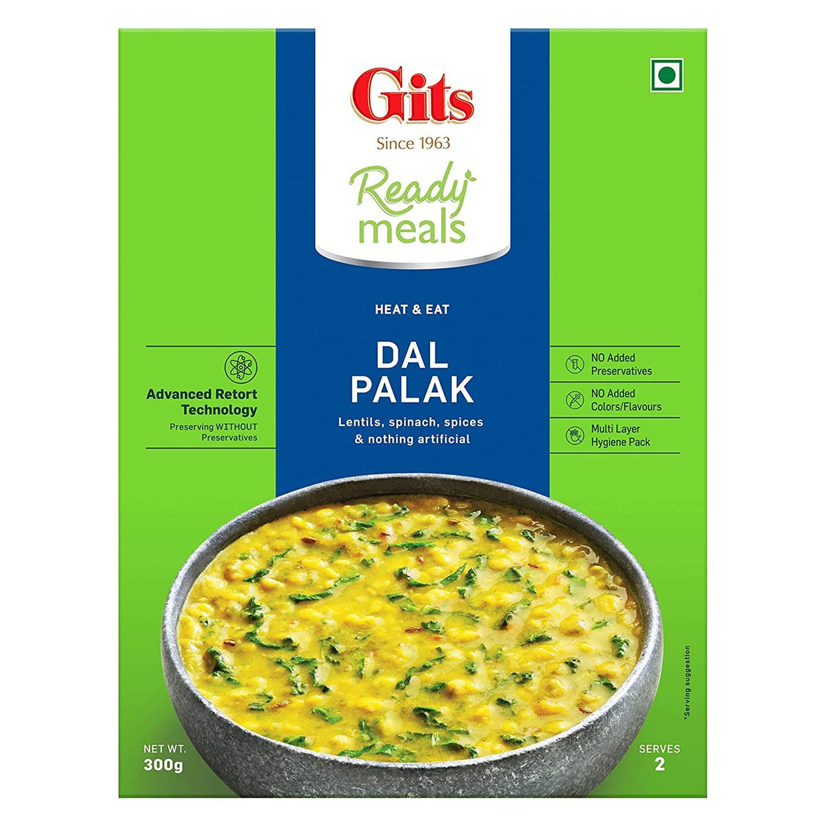 Gits - Dal Palak - (spinach cooked in yellow lentil sauce and spice) - 300g - Jalpur Millers Online