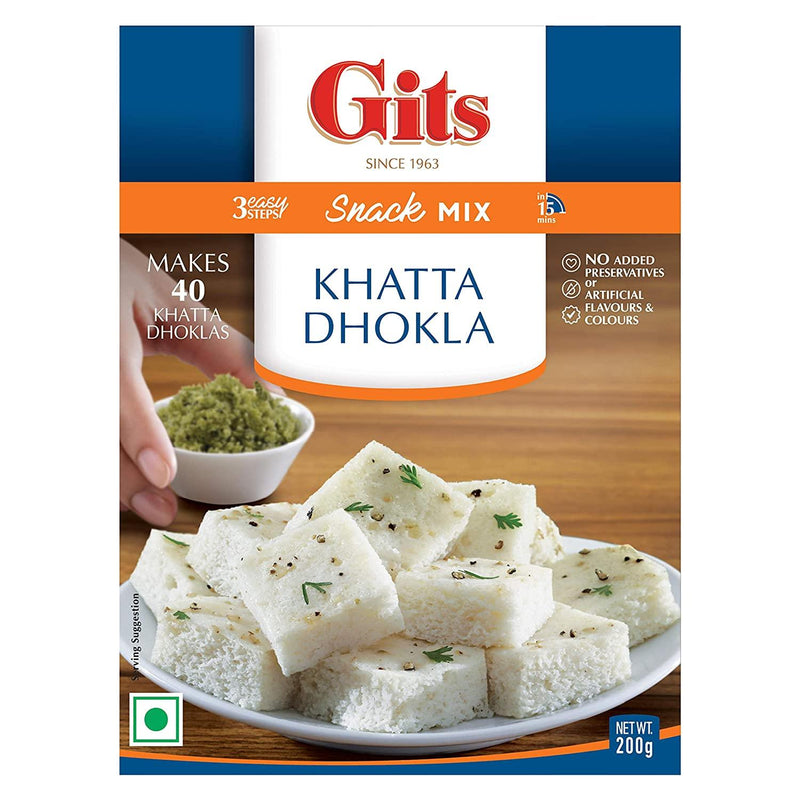 Gits - Khatta Dhokla - (ready to cook savory rice lentil cake dry mix) - 200g - Jalpur Millers Online