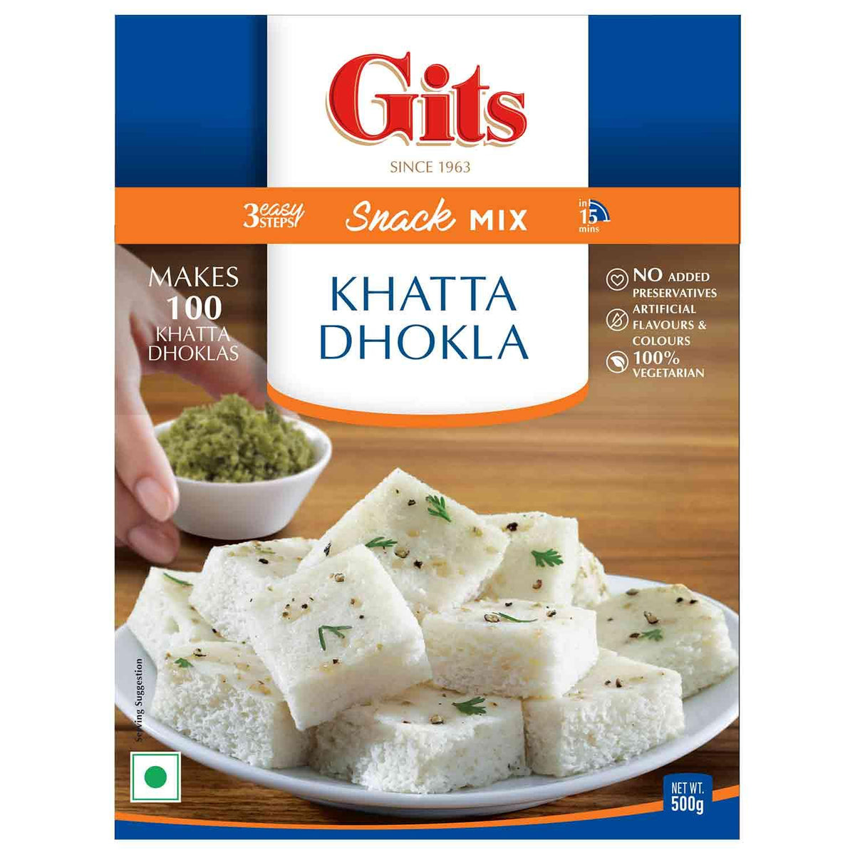 Gits - Khatta Dhokla Mix - (ready to cook savoury rice lentil cake dry mix) - 500g - Jalpur Millers Online