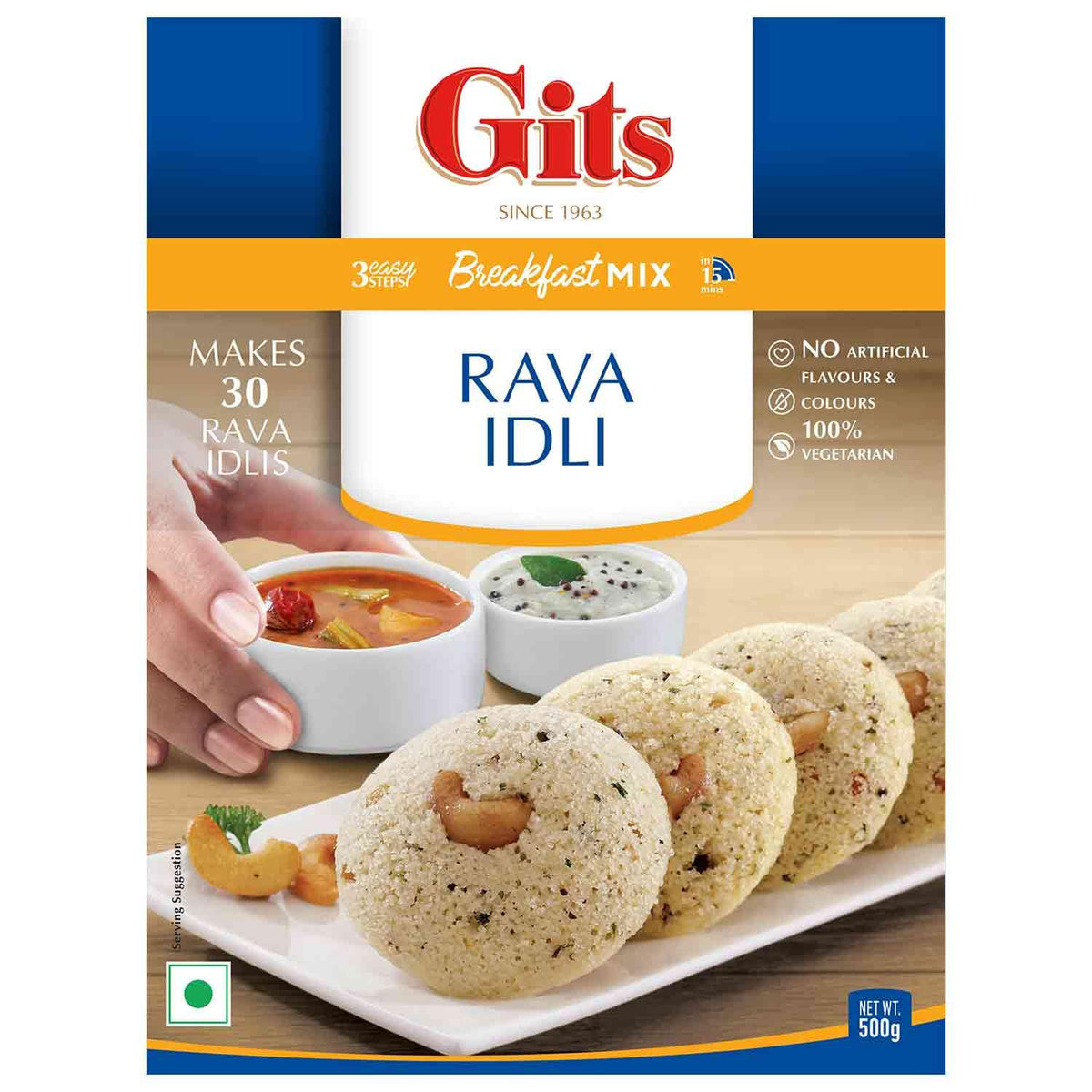Gits - Rava Idli Mix - (ready to cook savoury semolina cake dry mix) - 500g - Jalpur Millers Online