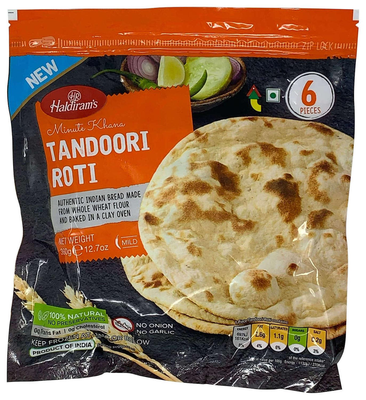 Haldirams - Frozen Tandoori Roti - (6pcs) - 360g - Jalpur Millers Online
