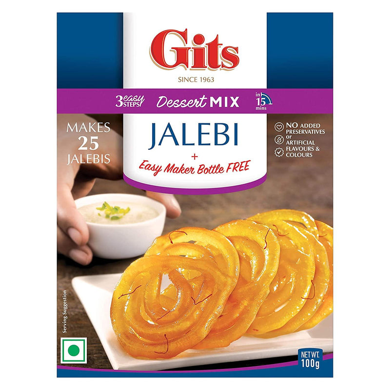 Gits - Jalebi Mix - (with free easy maker bottle) - 100g - Jalpur Millers Online