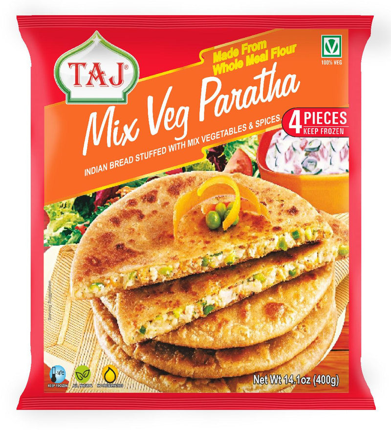 Taj - Frozen Mixed Veg Paratha - (4pcs) - 400g - Jalpur Millers Online