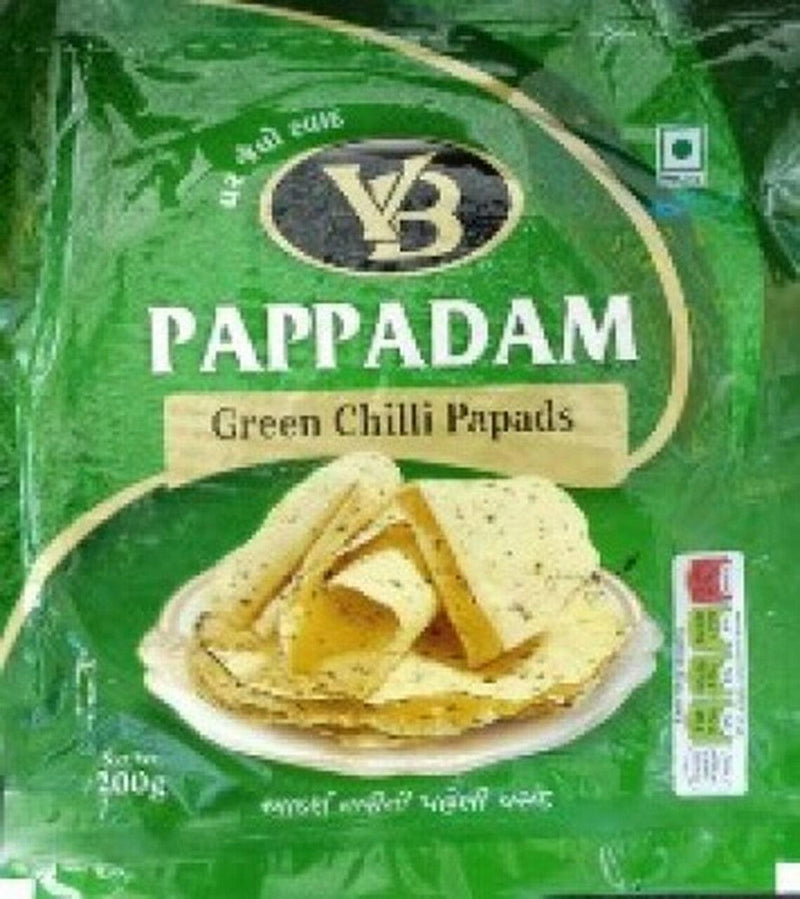 VB - Green Chilli Pappadam - 200g - Jalpur Millers Online