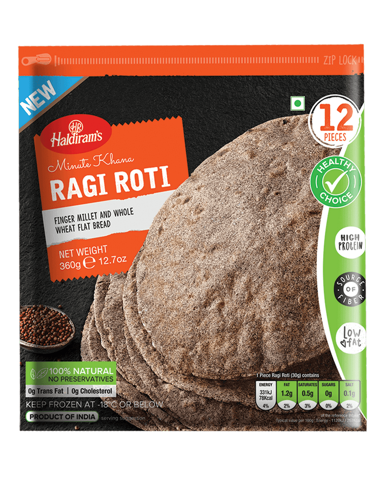 Haldirams - Frozen Ragi Roti - (12pcs) - 360g - Jalpur Millers Online
