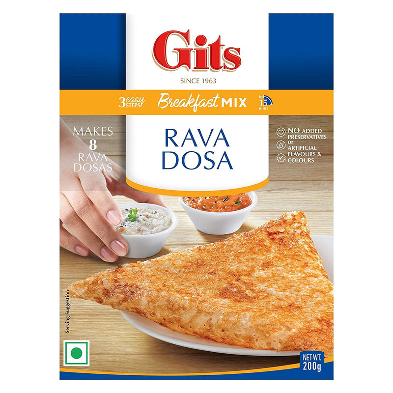 Gits - Rava Dosai - (ready to cook savoury semolina pan cake dry mix) - 200g - Jalpur Millers Online