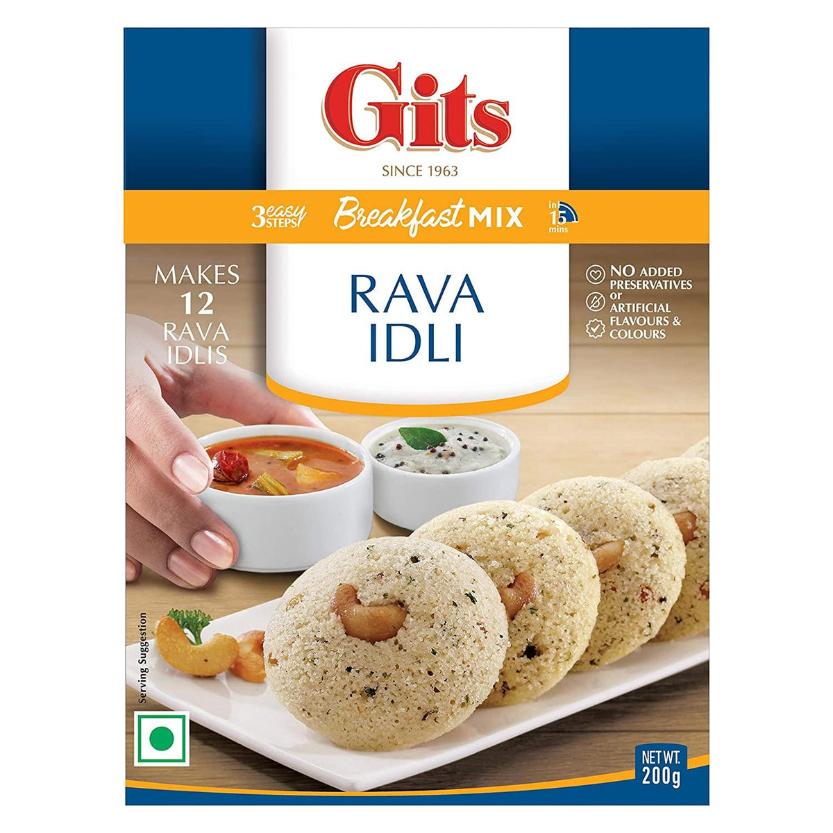 Gits - Rava Idli - (ready to cook savoury semolina cake dry mix) - 200g - Jalpur Millers Online