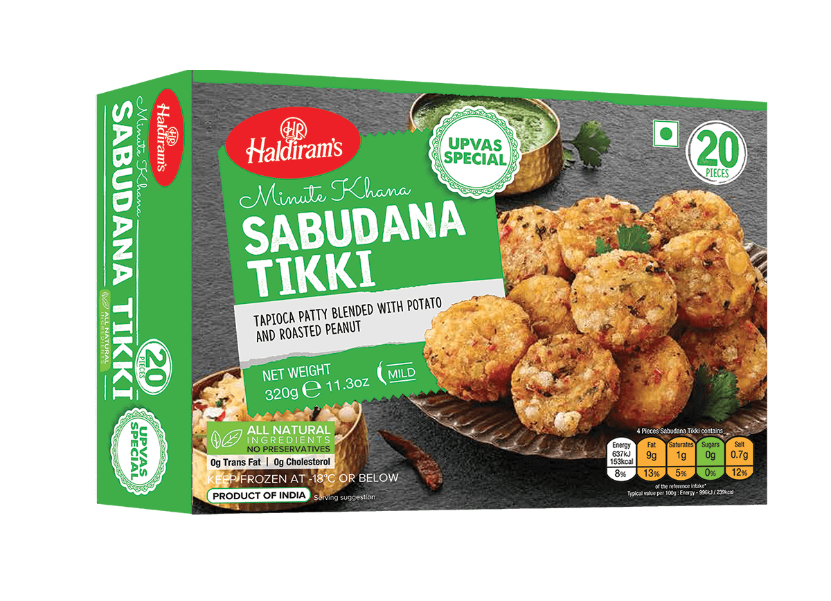 Haldirams - Frozen Sabudana Tikki - (20pcs) - 320g - Jalpur Millers Online