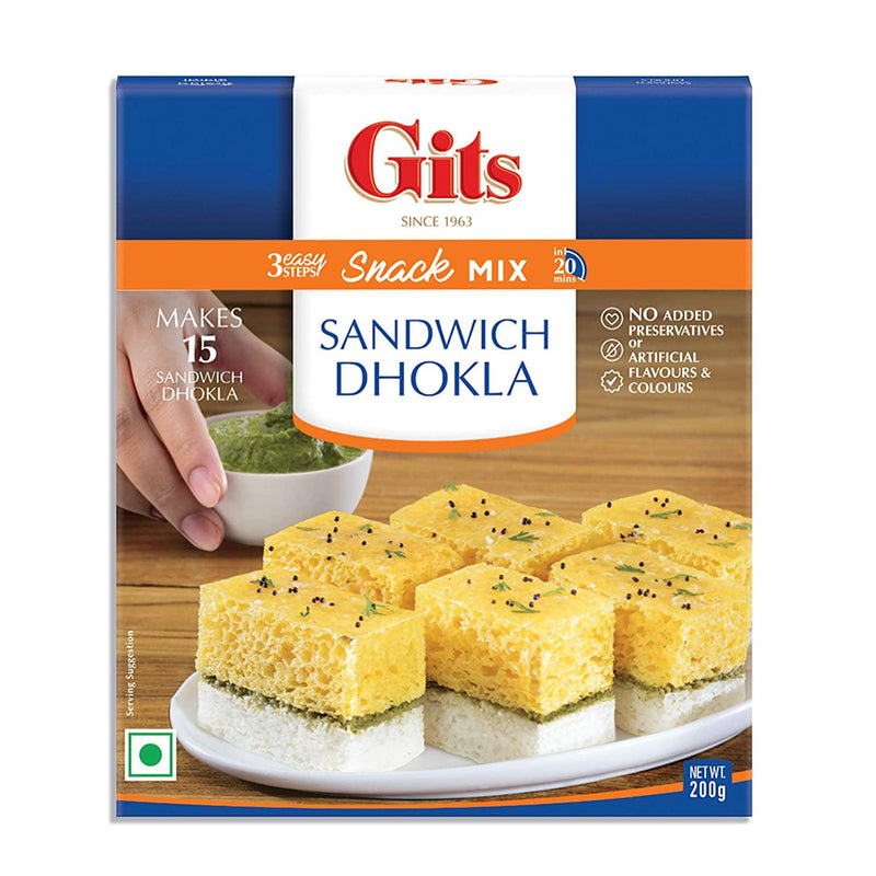 Gits - Sandwich Dhokla - (ready to cook savoury garbanzo and rice lentil cake dry mix) - 200g - Jalpur Millers Online