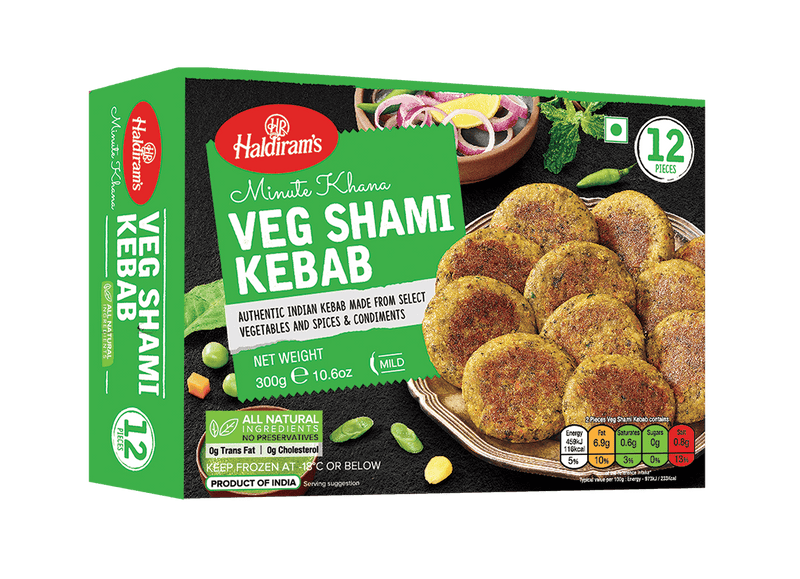 Haldirams - Frozen Vegetable Shami Kebab - (12pcs) - 300g - Jalpur Millers Online