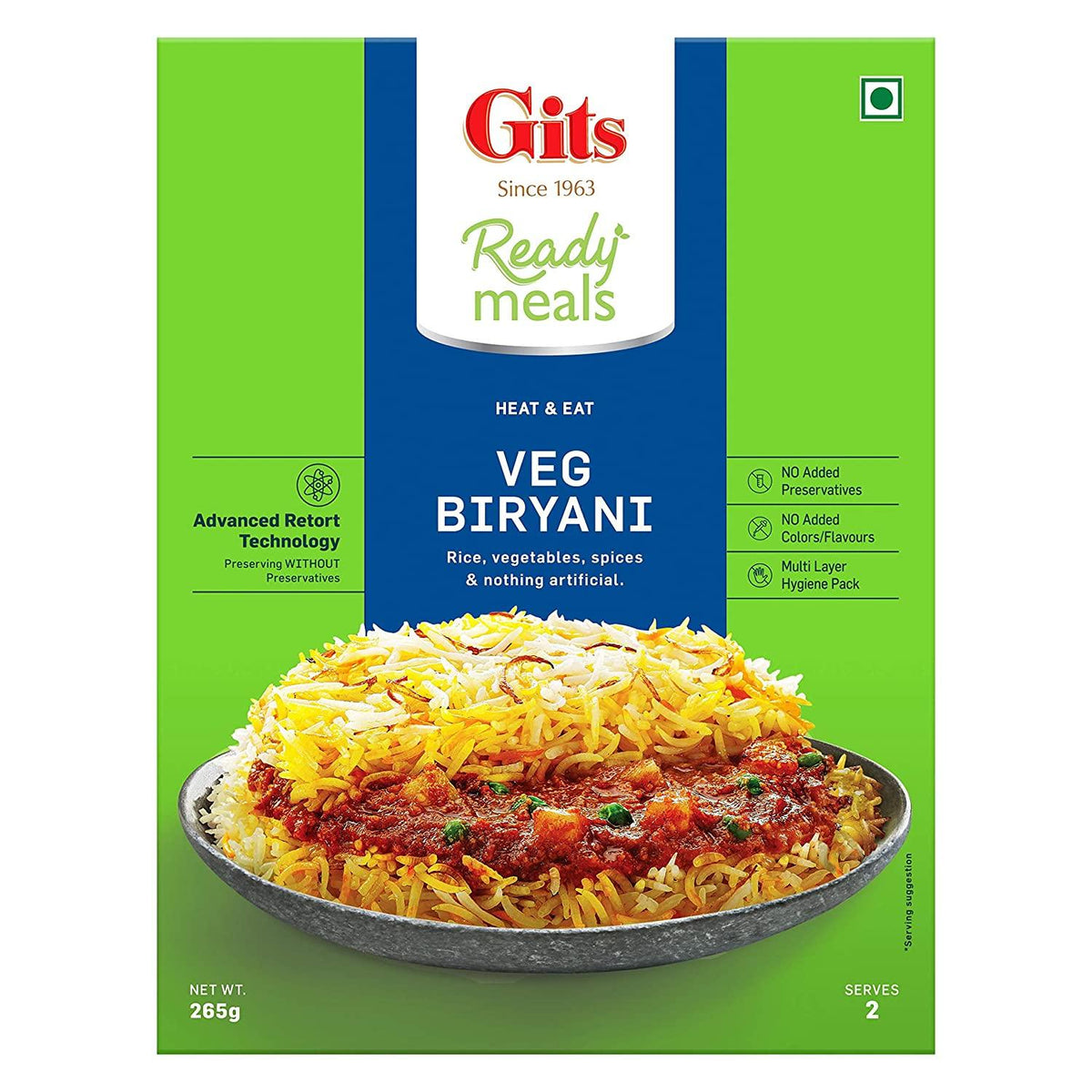 Gits Veg Biryani - (rice vegetables, spices & nothing artificial) - 265g - Jalpur Millers Online